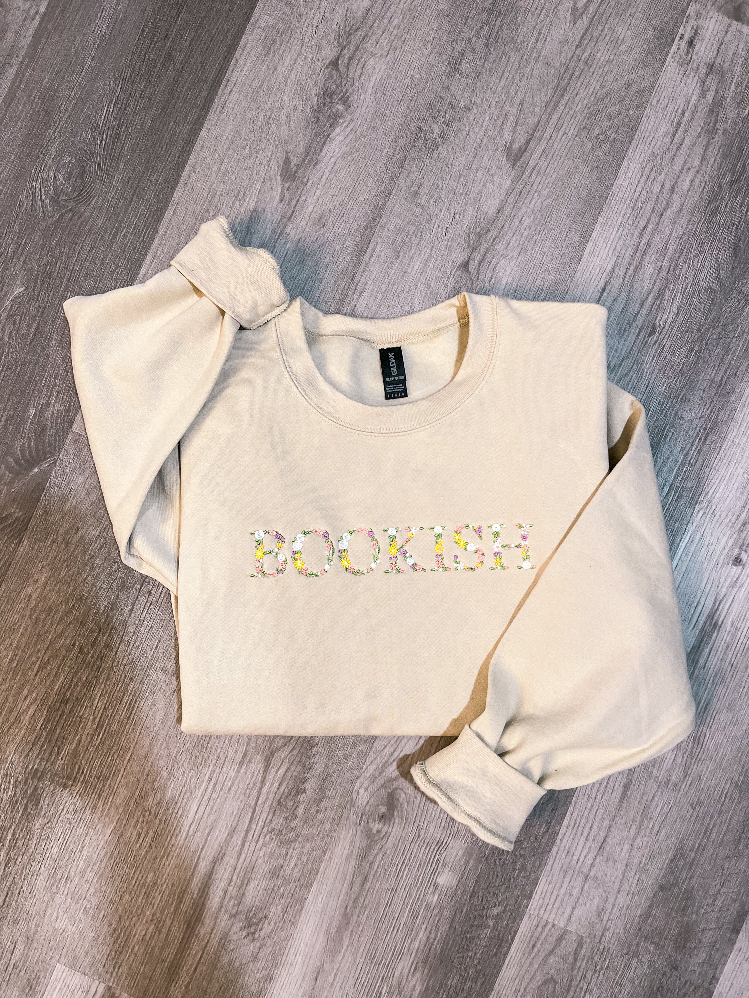 Bookish Floral Embroidered Sweatshirt